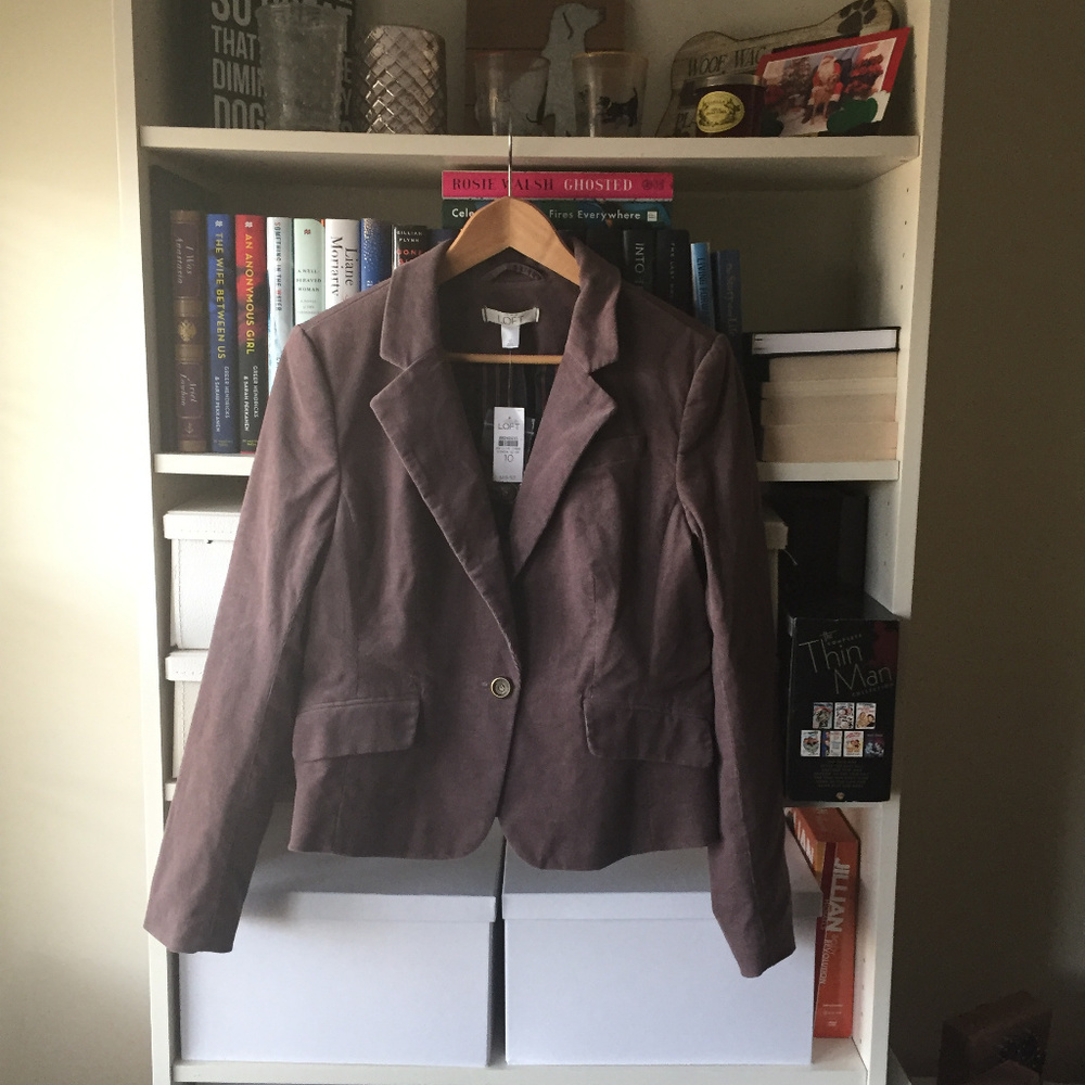 Loft Gray-Purple Corduroy Blazer